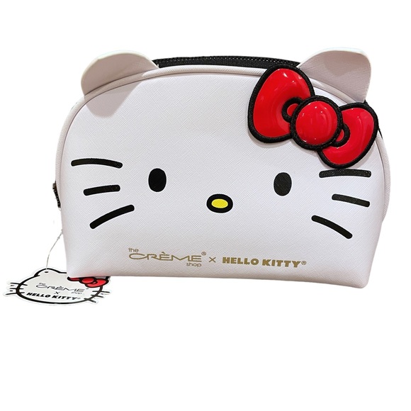 The Creme Shop x Sanrio Hello Kitty Travel Makeup Cosmetic Bag NWT Red Bow - Picture 2 of 6